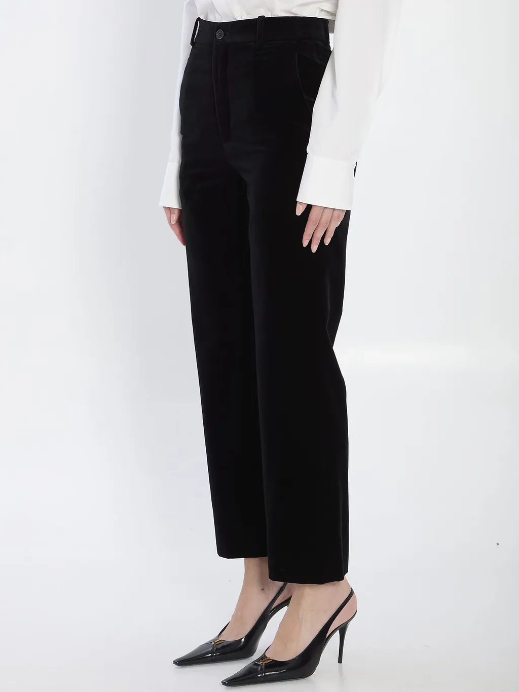 Saint Laurent Mid-Rise Velvet Pants