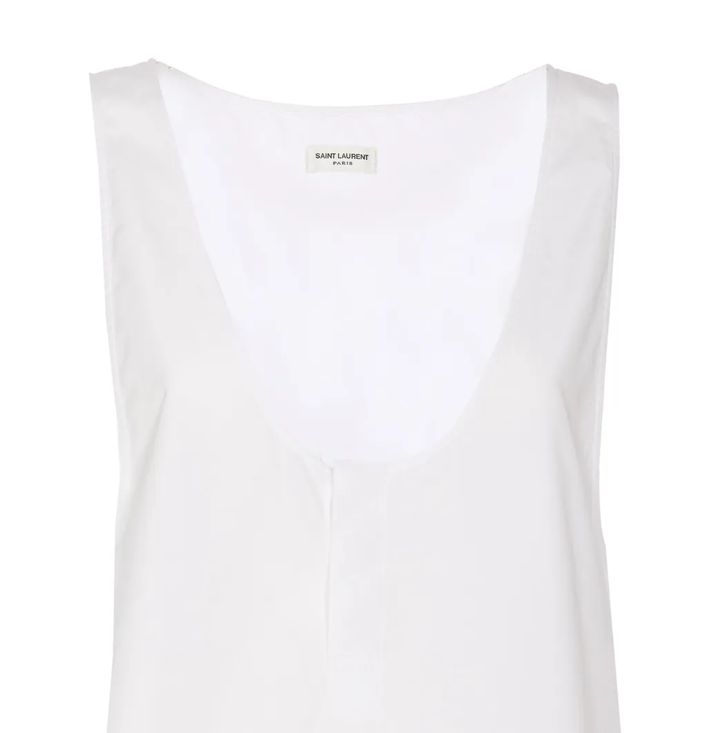Saint Laurent Henley Sleeveless Tank Top