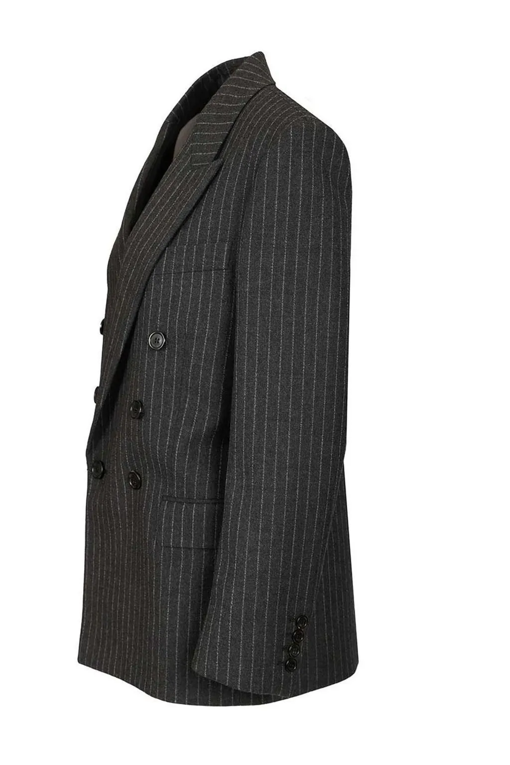 Saint Laurent Double-Breasted Long-Sleeved Jacket