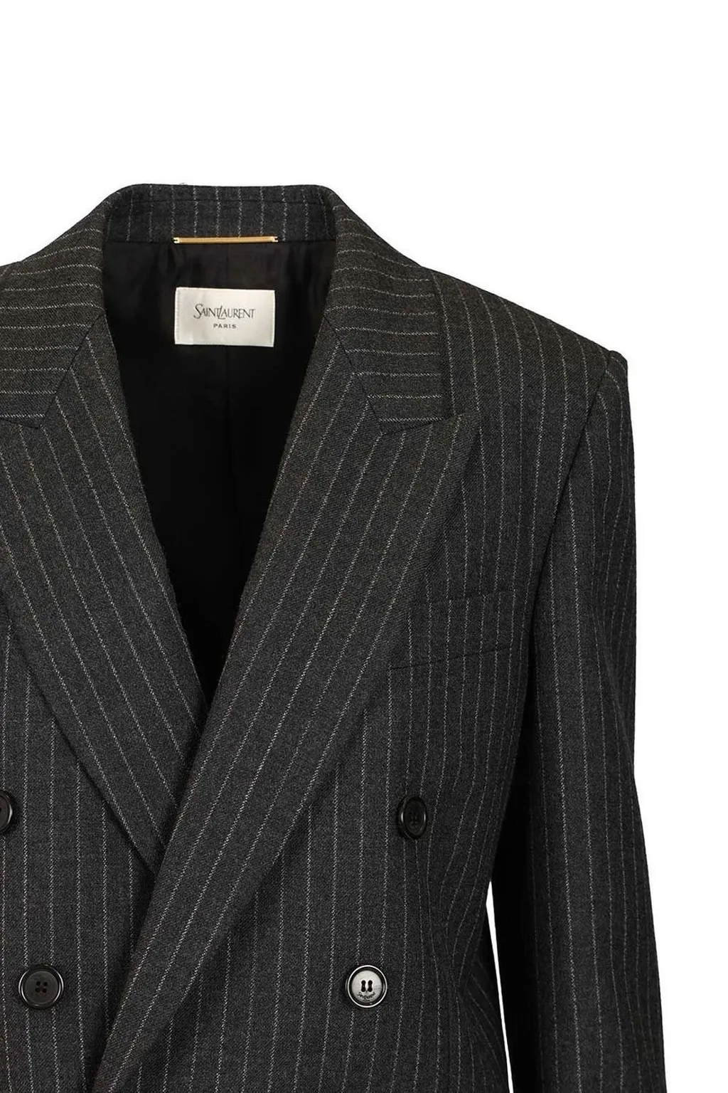Saint Laurent Double-Breasted Long-Sleeved Jacket