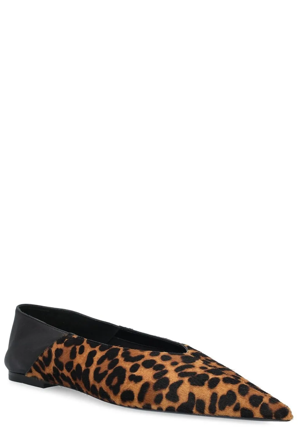 Saint Laurent All-Over Patterned Pointed Toe Flat Shoes