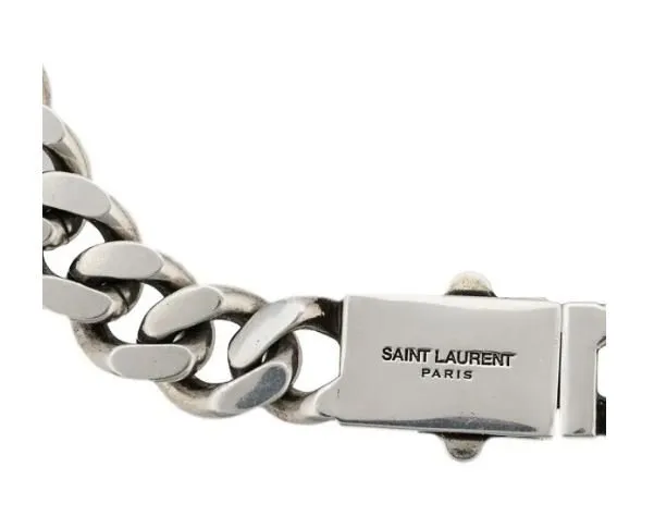 Saint Laurent Logo Engraved Chained Necklace