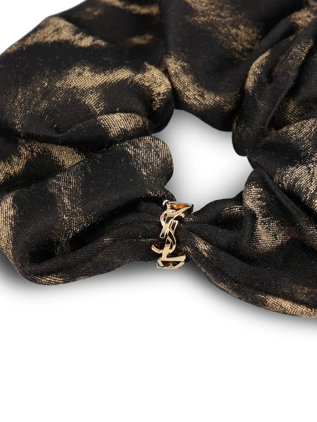 Saint Laurent Cassandre Logo Plaque Scrunchie