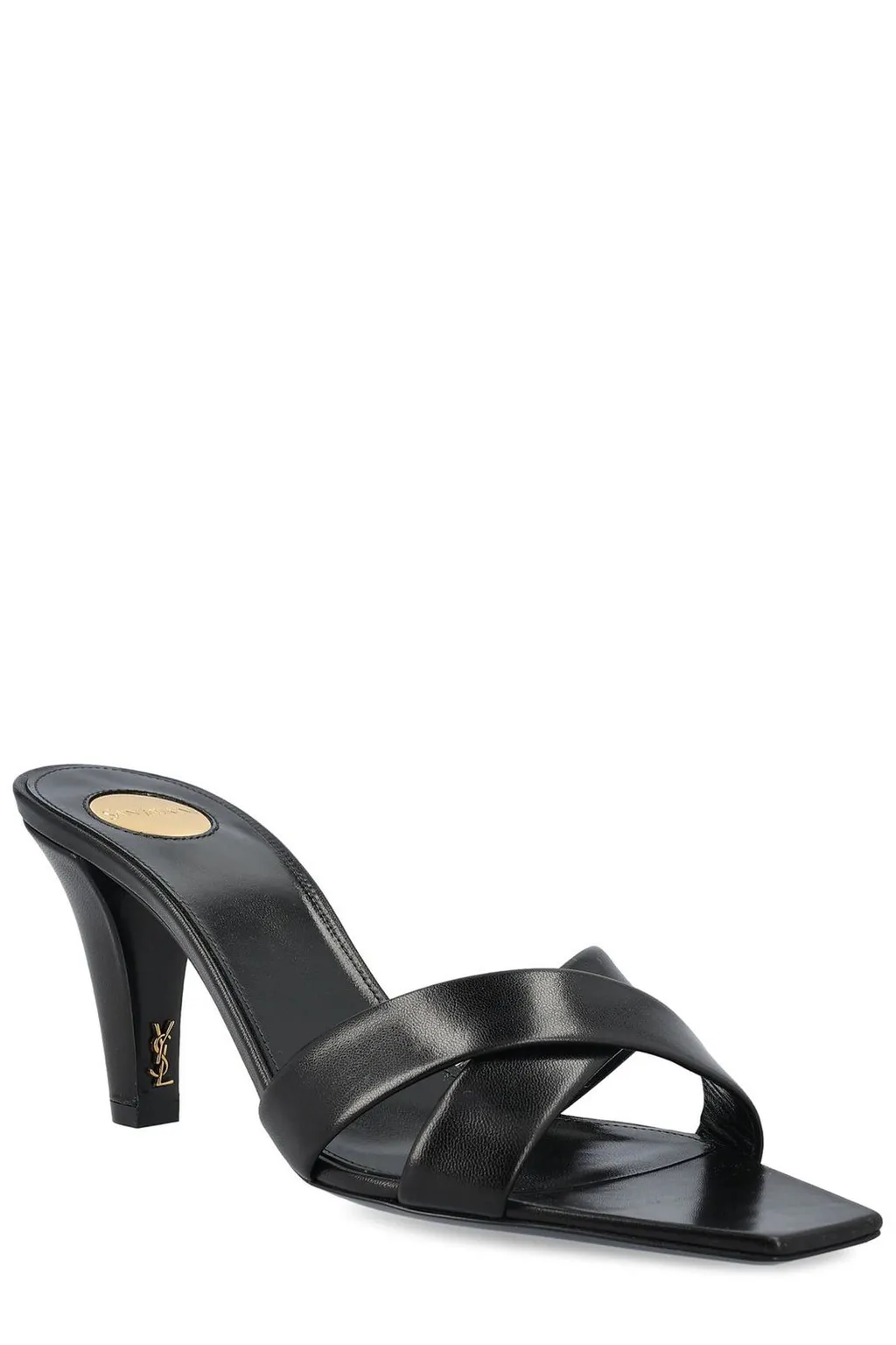 Saint Laurent Jill Crisscrossed Square Toe Mules