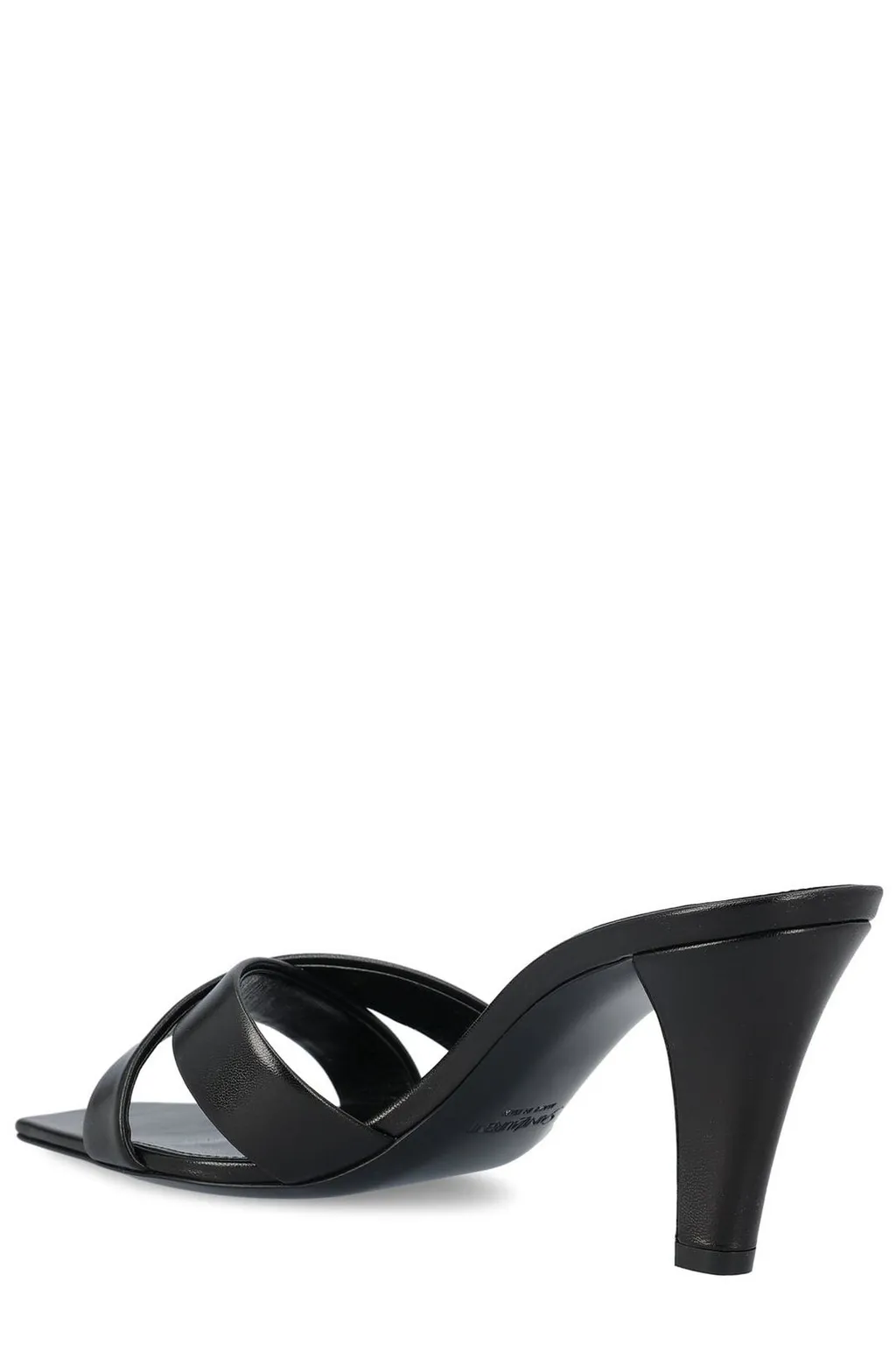 Saint Laurent Jill Crisscrossed Square Toe Mules