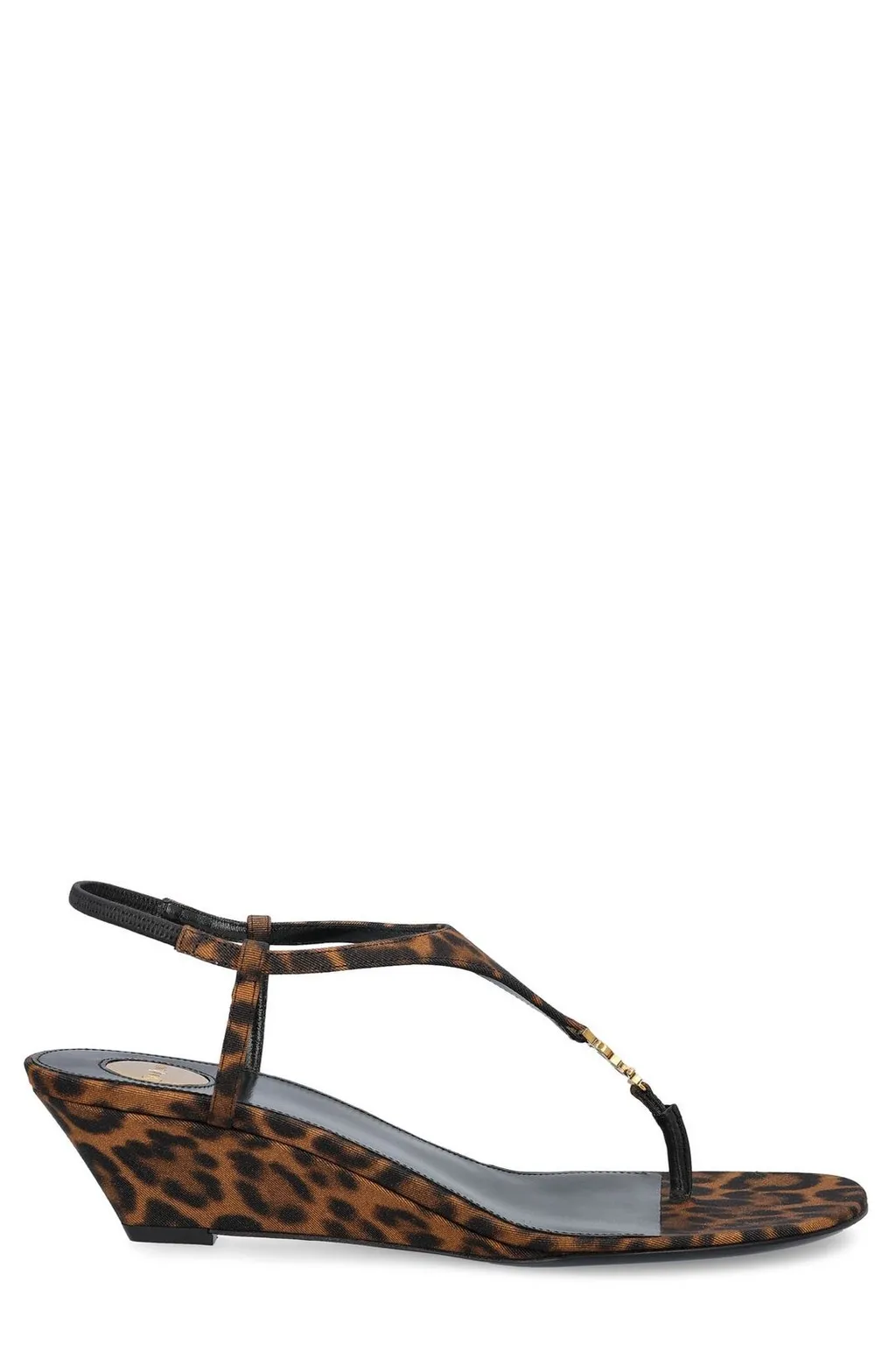 Saint Laurent Cassandra Leopard Wedge Sandals