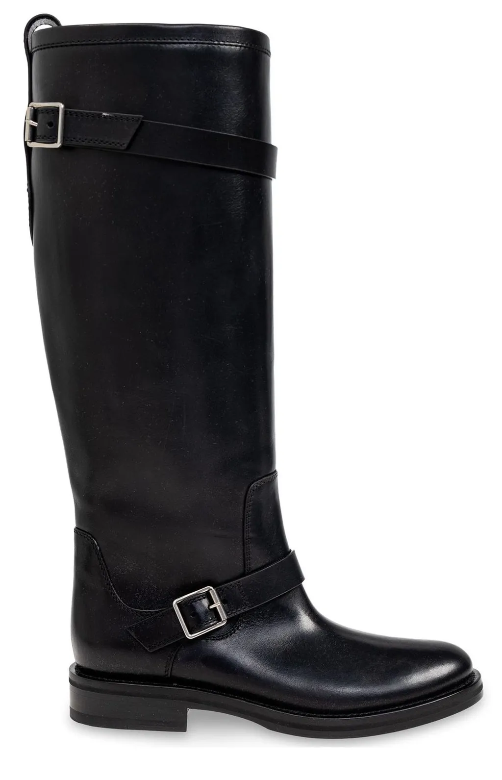 Saint Laurent River Round Toe Buckled Boots