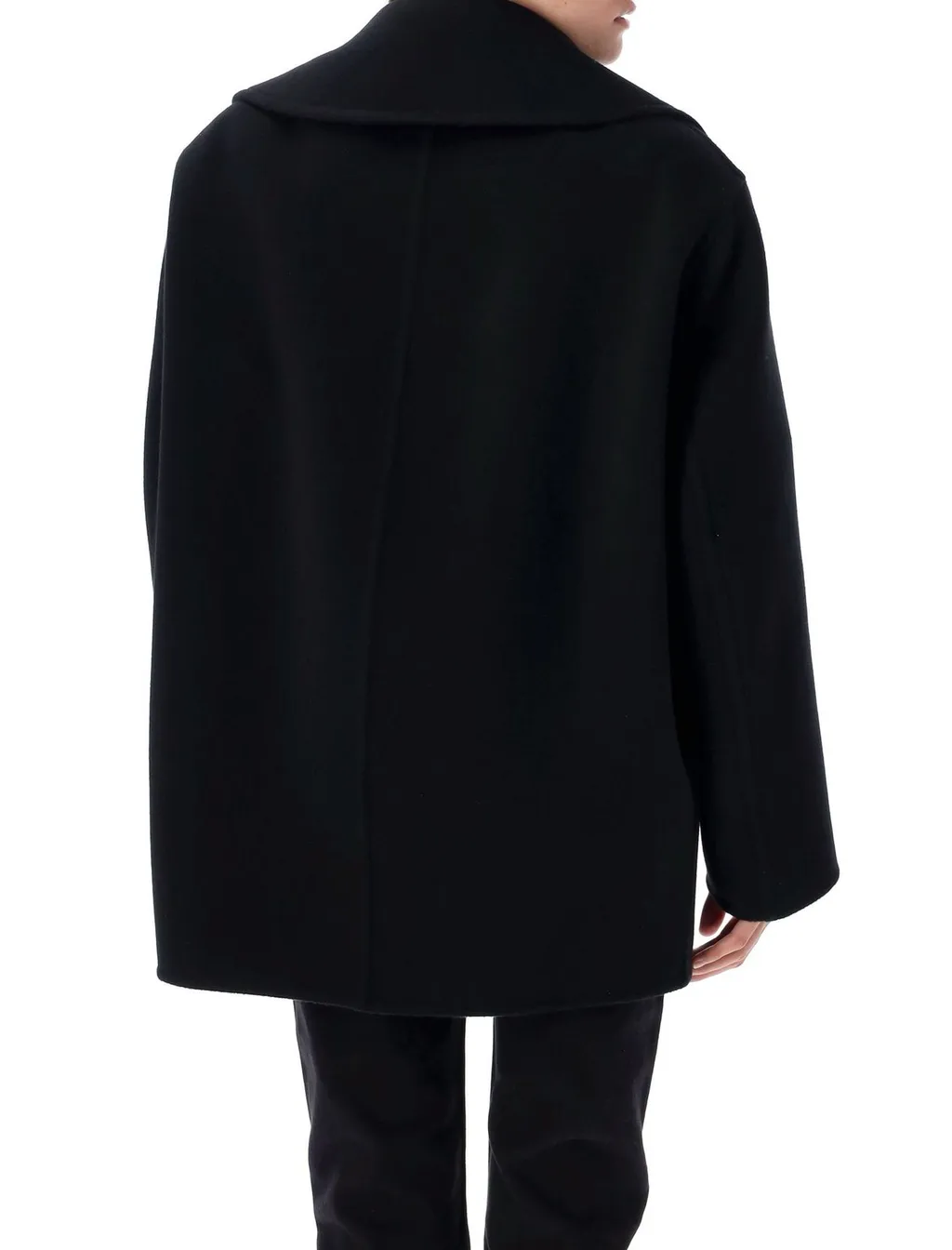 Saint Laurent Double-Breasted Long-Sleeved Peacoat