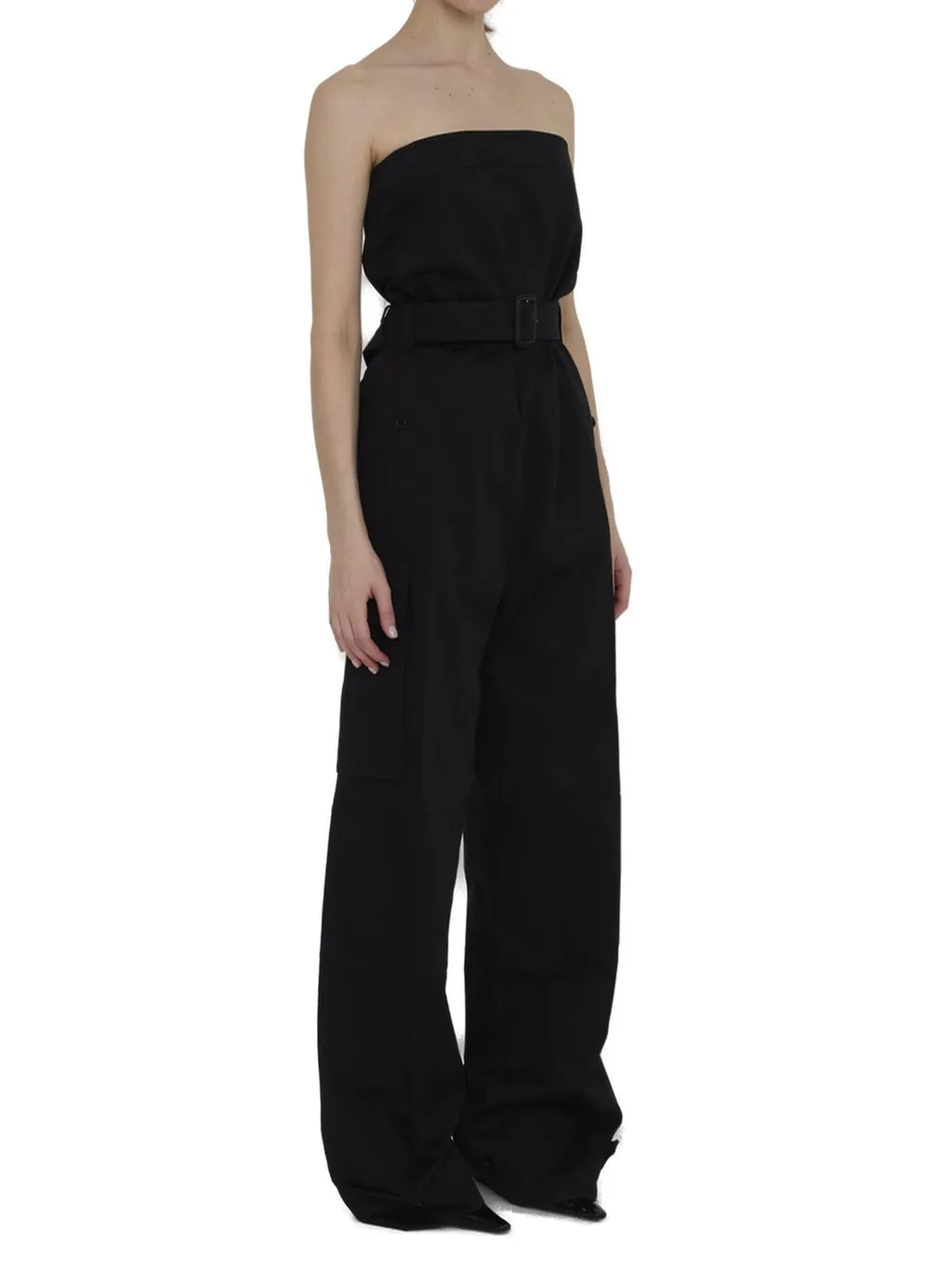 Saint Laurent Cassandre Strapless Jumpsuit