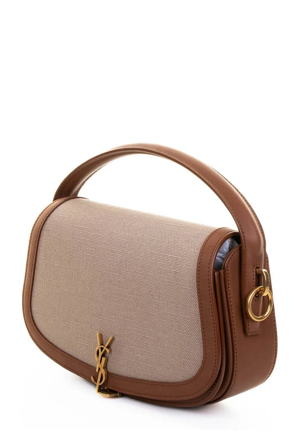 Saint Laurent Logo Plaque Foldover Top Tote Bag