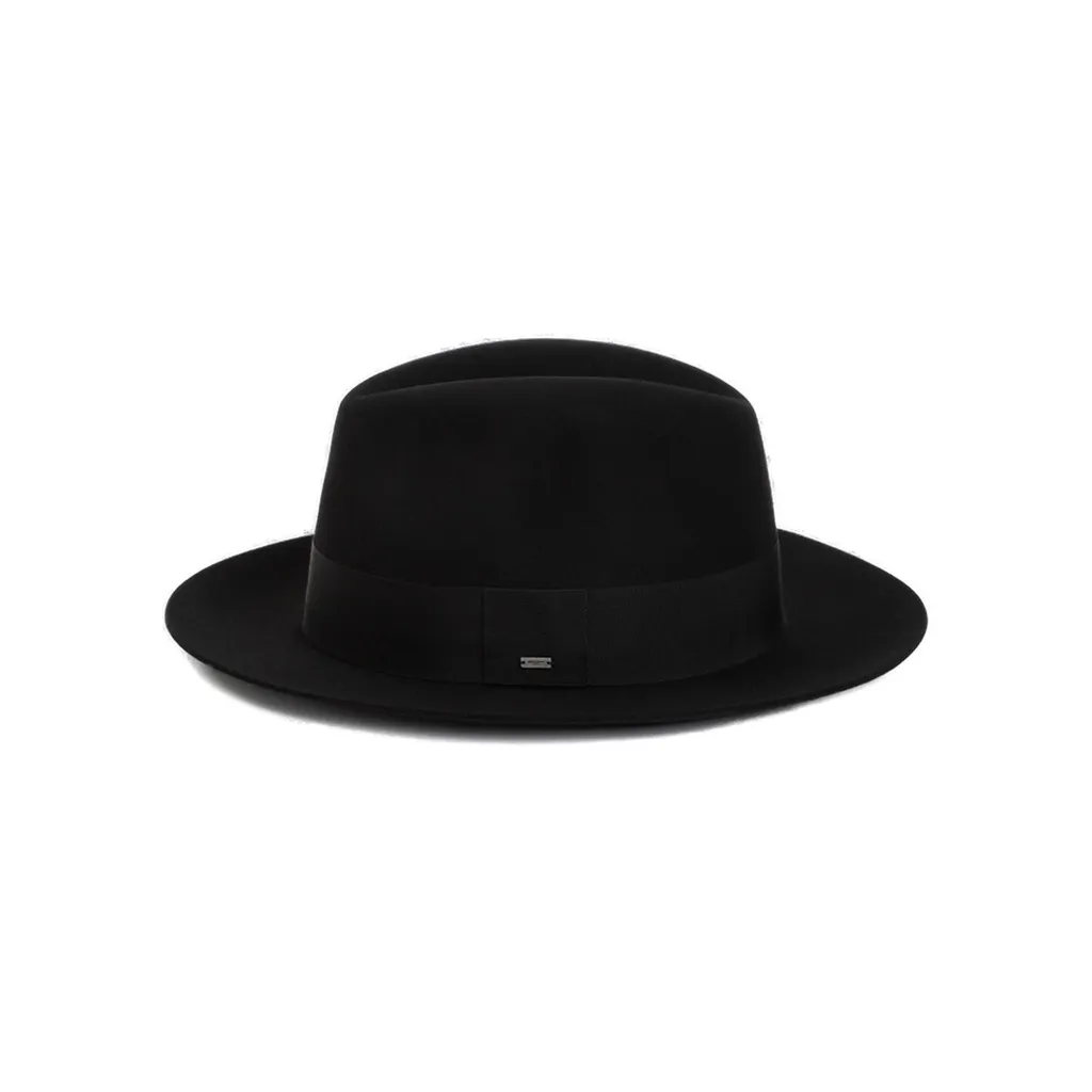 Saint Laurent Logo Plaque Fedora Hat