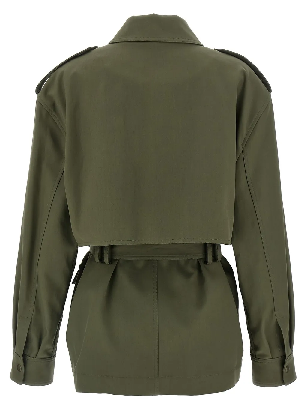 Saint Laurent Sahariana Button-Up Belted Jacket
