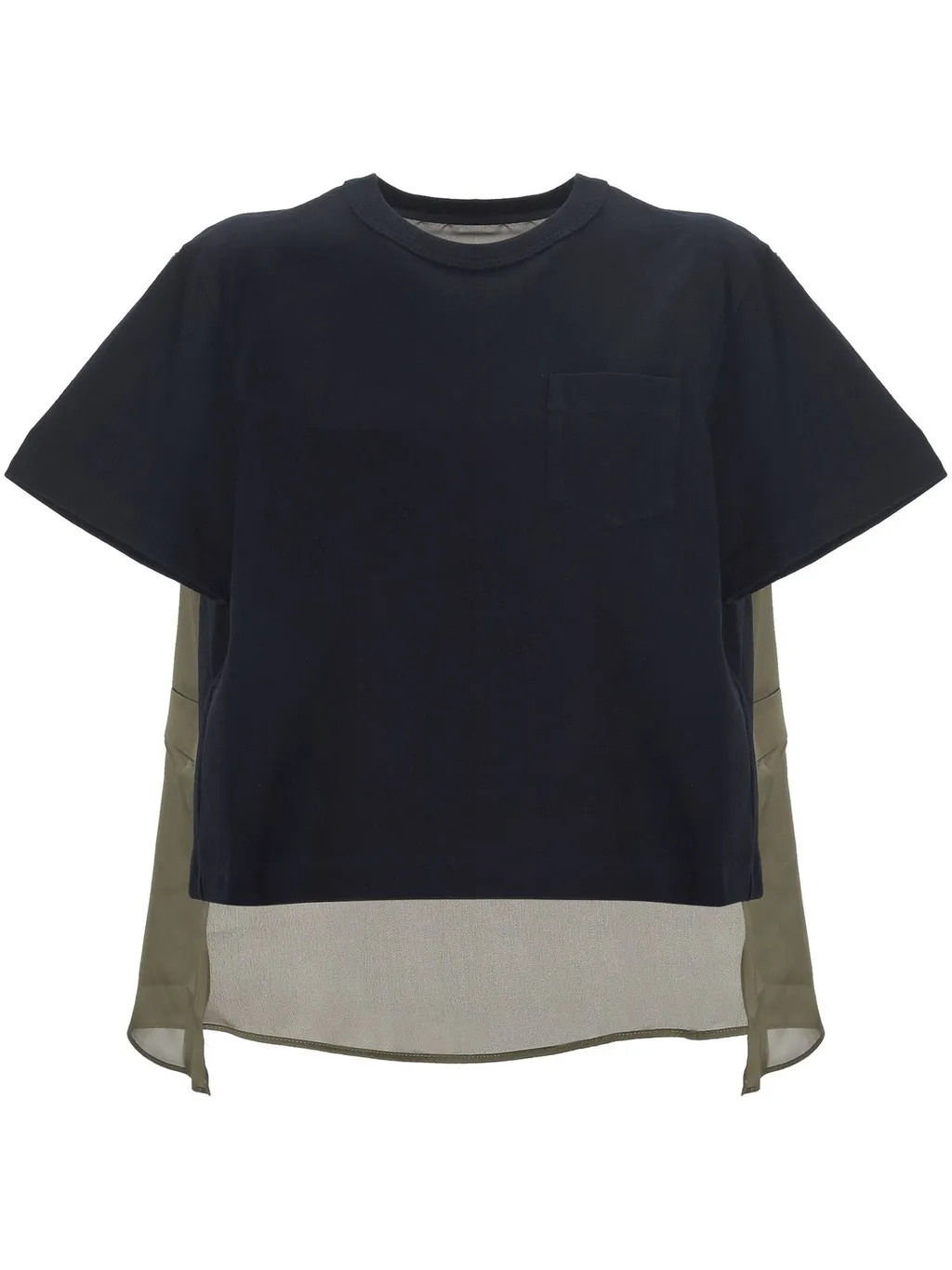 Sacai Semi-Sheer Panelled T-Shirt
