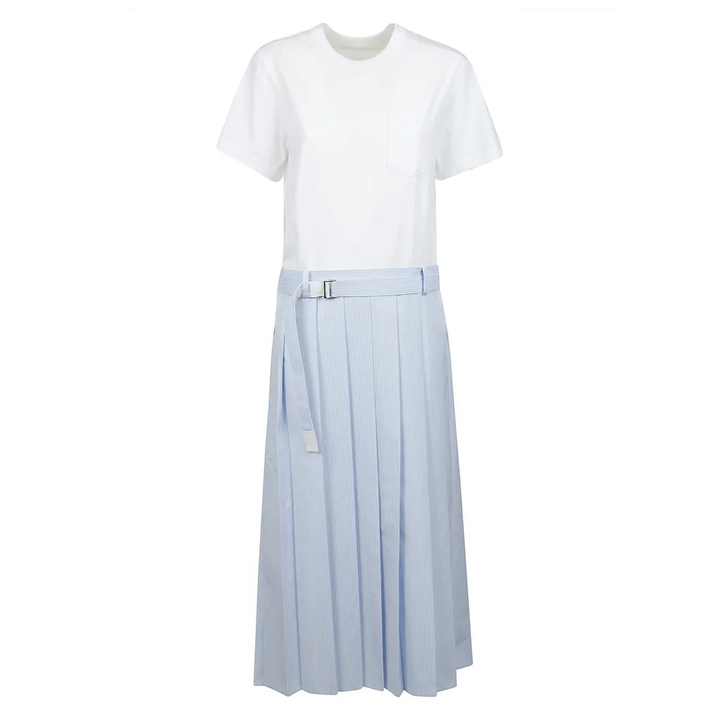 Sacai Poplin Jersey Midi Dress