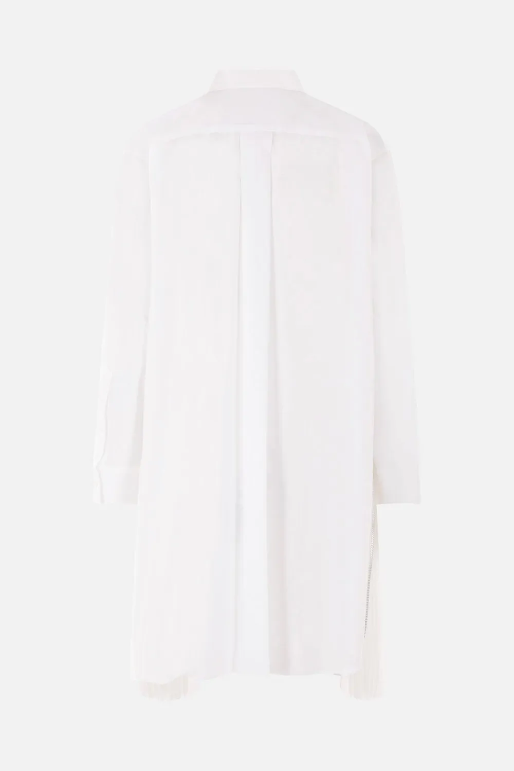 Sacai Pleated Zip Detailed Midi Shirt Dress