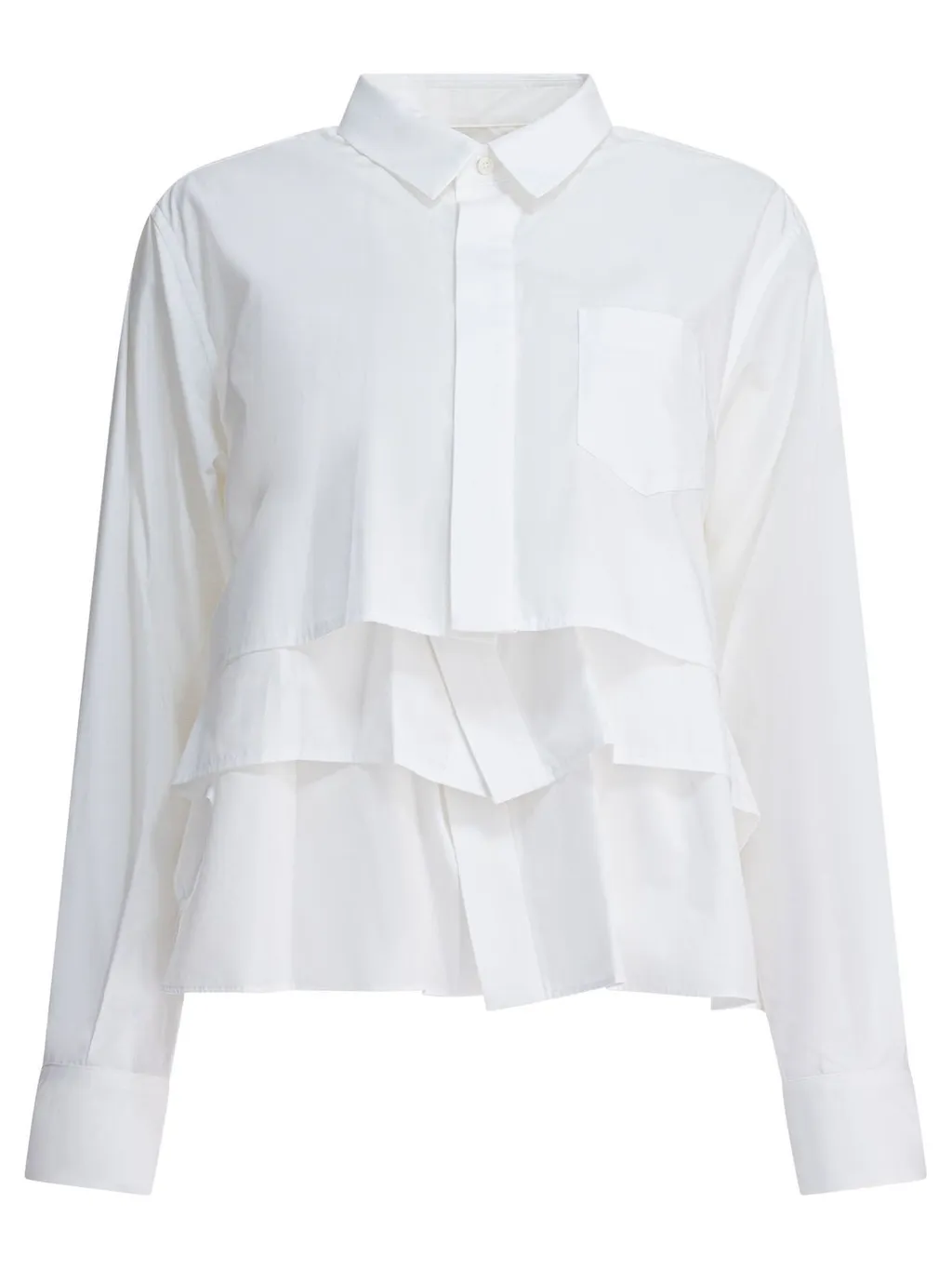 Sacai Long Sleeved Layered Ruffled Shirt