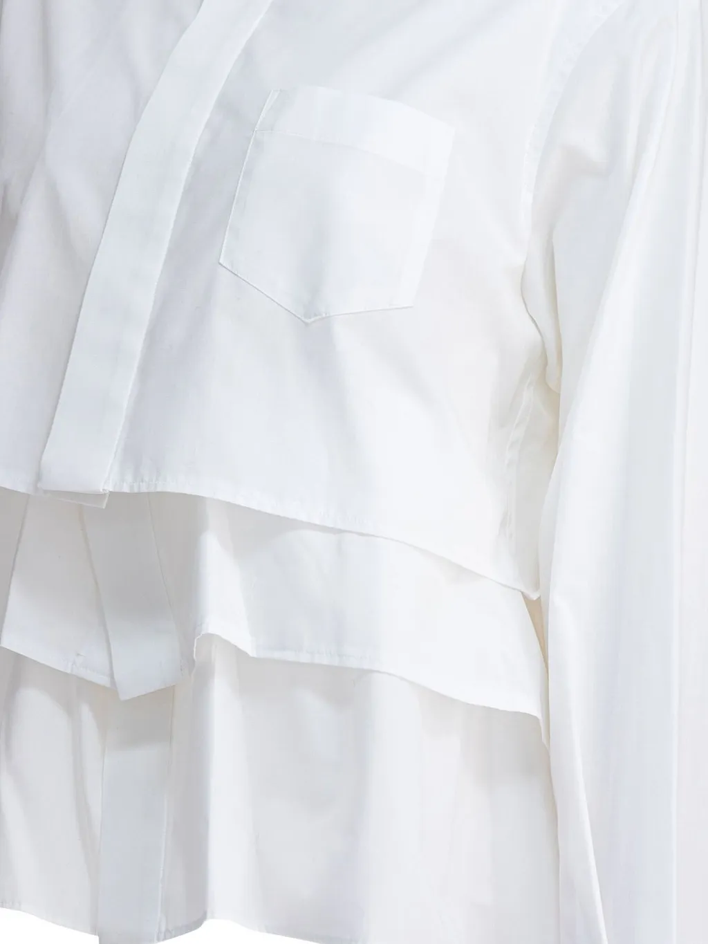 Sacai Long Sleeved Layered Ruffled Shirt