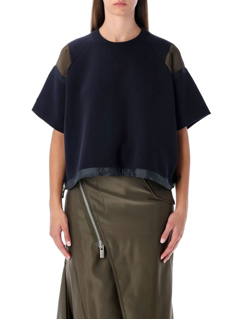 Sacai Drawstring Short Sleeve Top