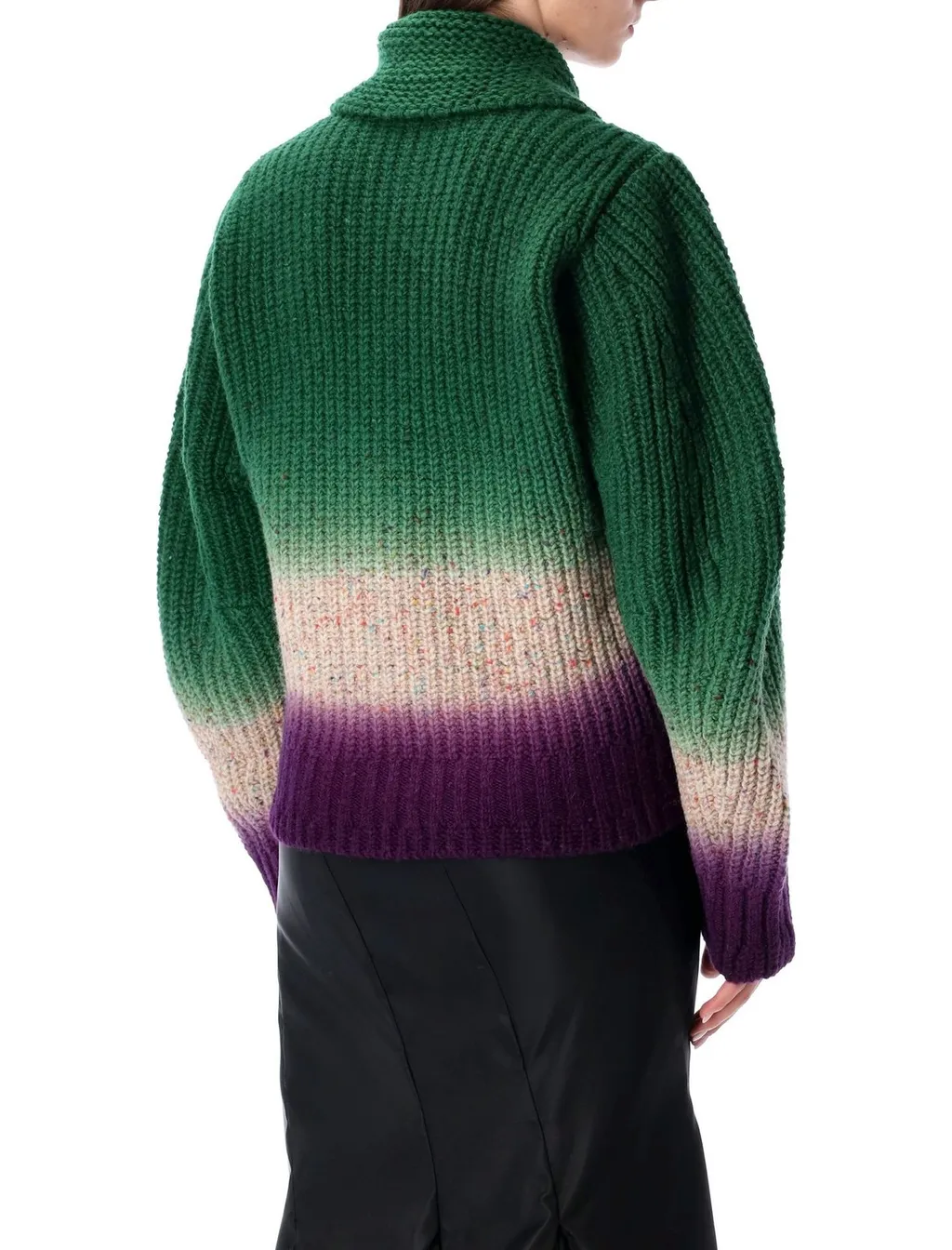 Sacai Gradient Pattern Knitted Bomber Cardigan