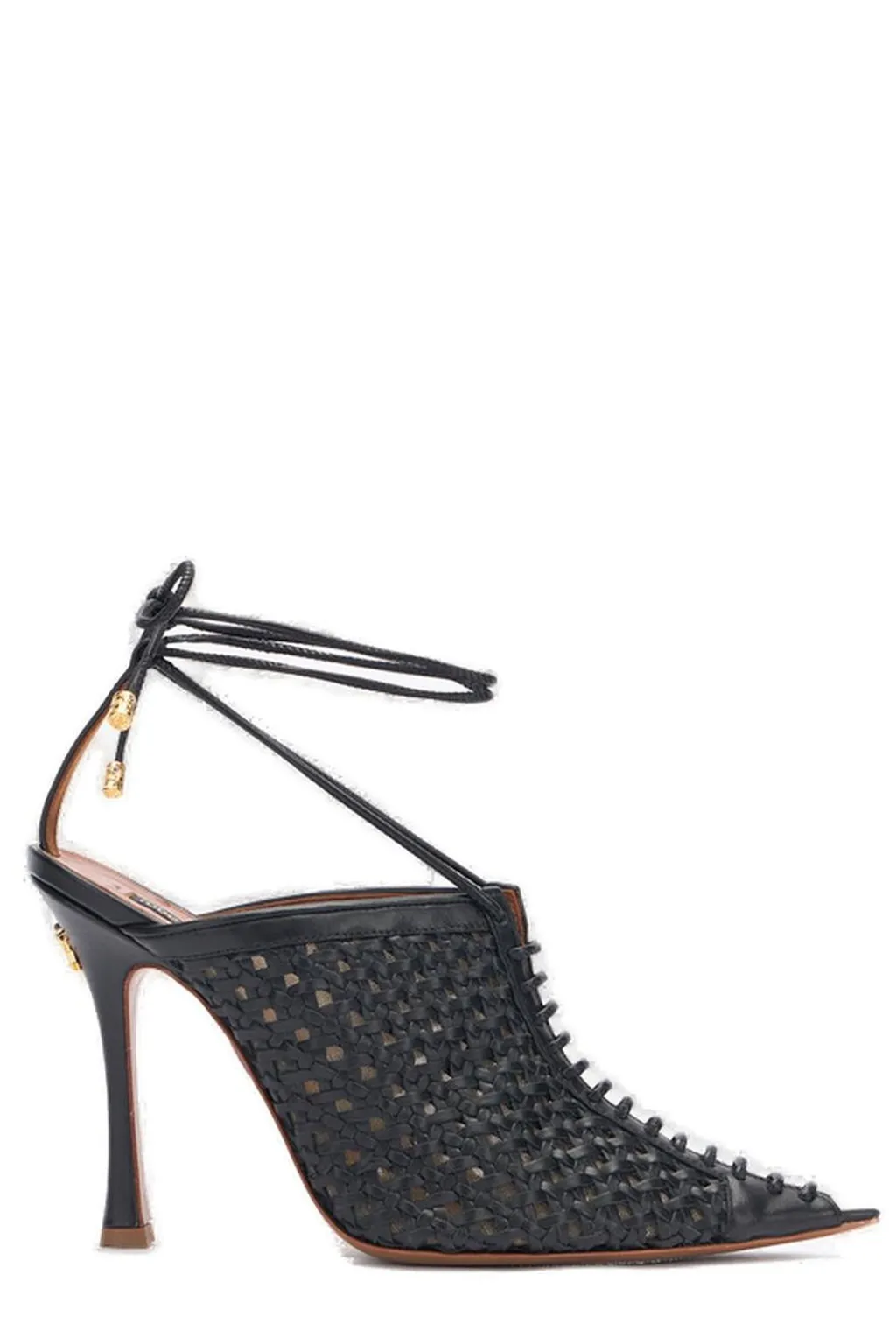Roberto Cavalli Woven Lace-Up Sabots