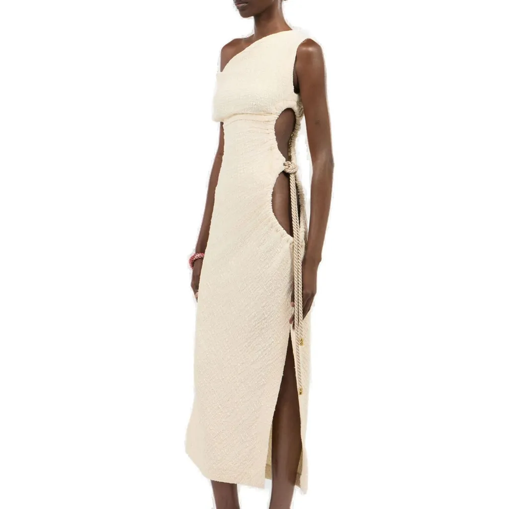 Roberto Cavalli Cut-Out One-Shoulder Midi Dress