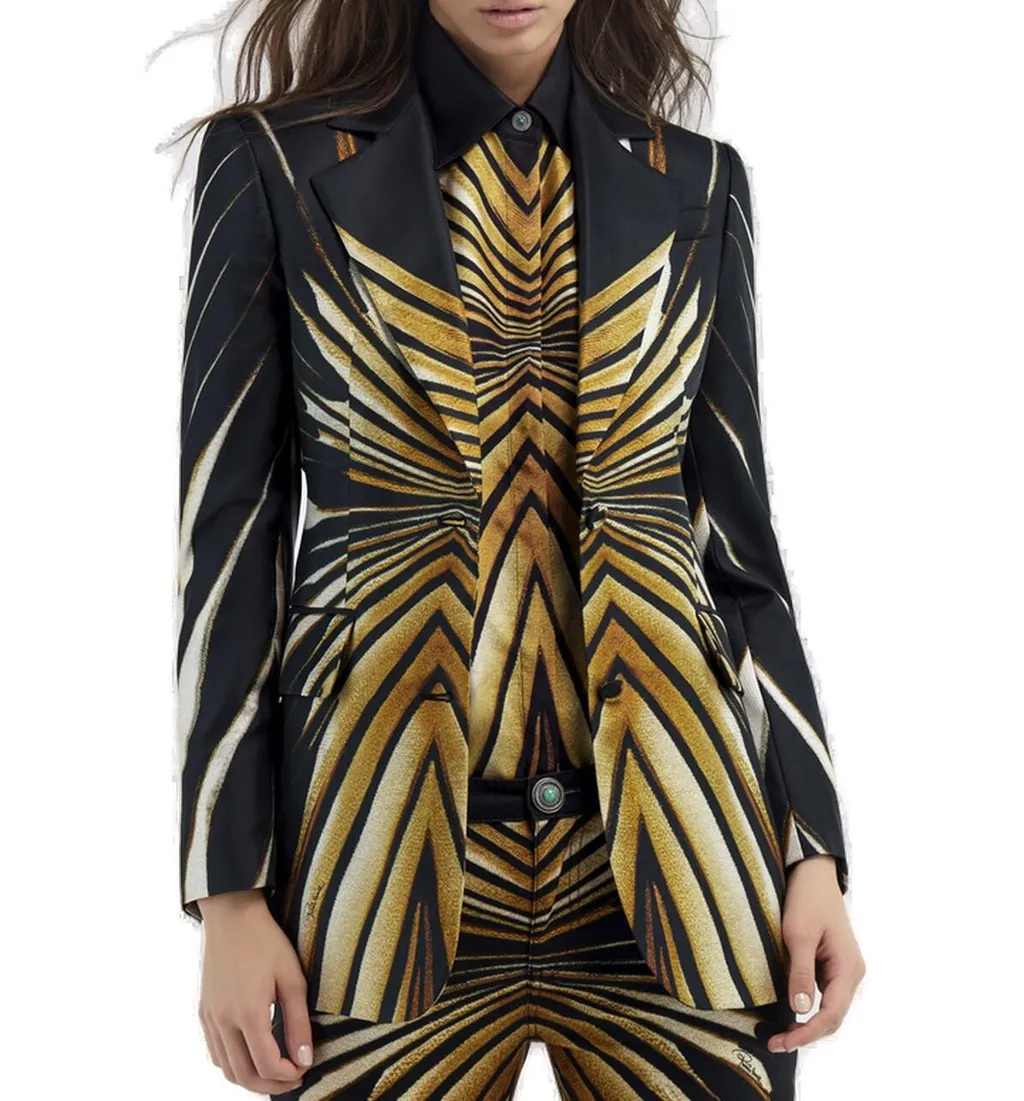 Roberto Cavalli Ray Of Gold Print Jacket