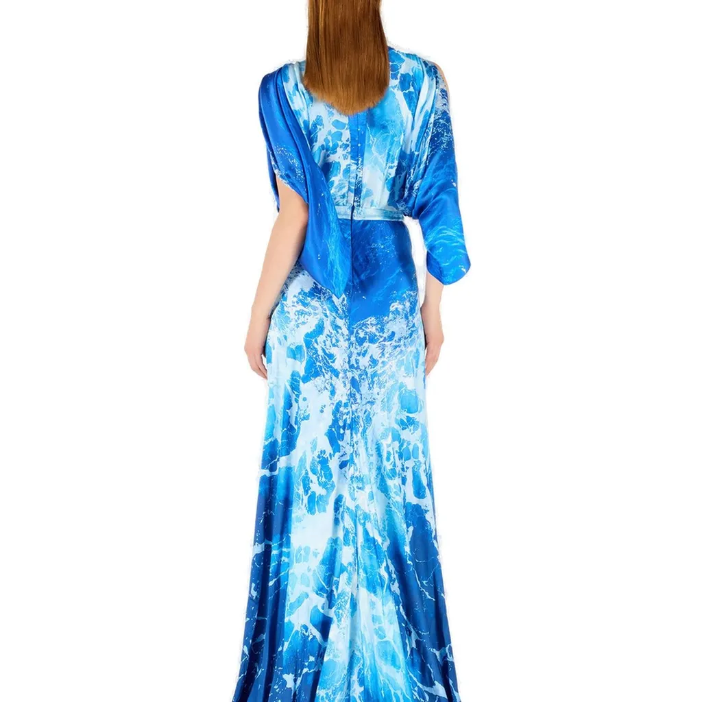 Roberto Cavalli Stretto Di Messina Print Long Dress