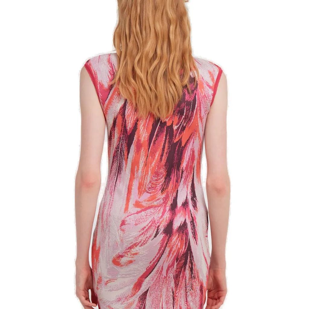 Roberto Cavalli Feathers Print Mini Dress