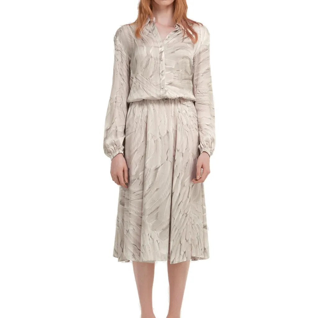Roberto Cavalli Feathers Print Midi Dress