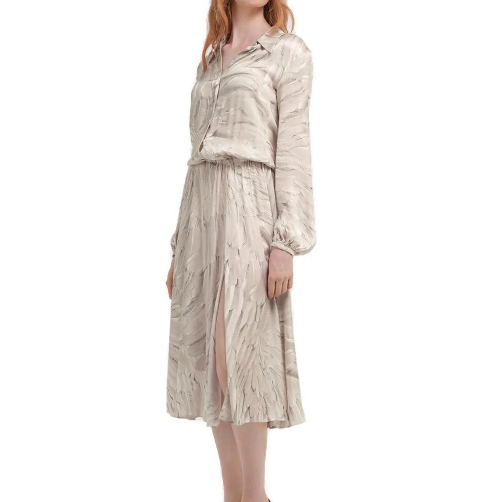 Roberto Cavalli Feathers Print Midi Dress