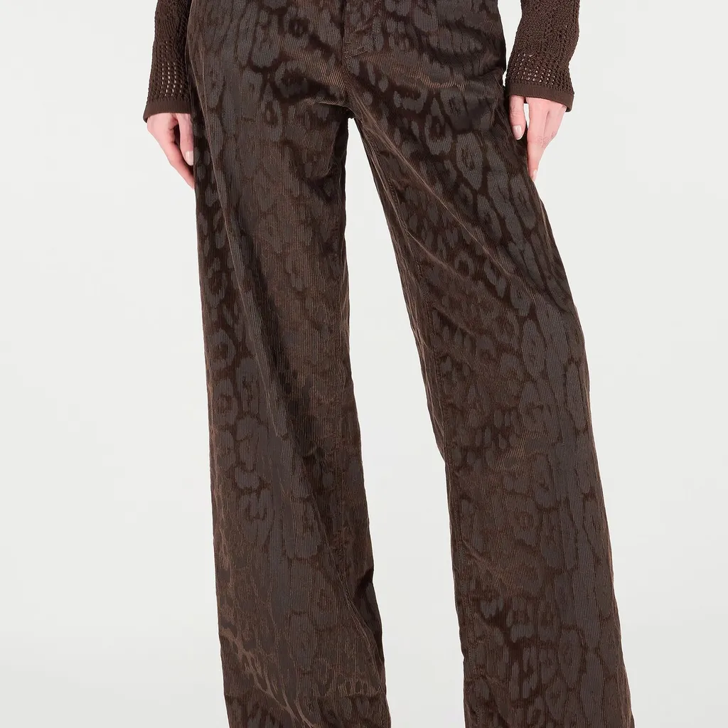 Roberto Cavalli Jaguar Pattern Corduroy Pants