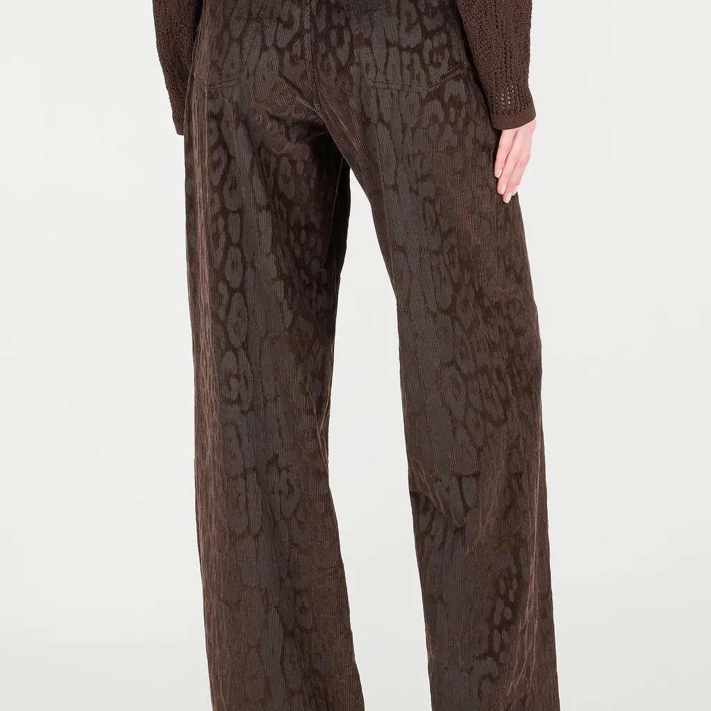 Roberto Cavalli Jaguar Pattern Corduroy Pants