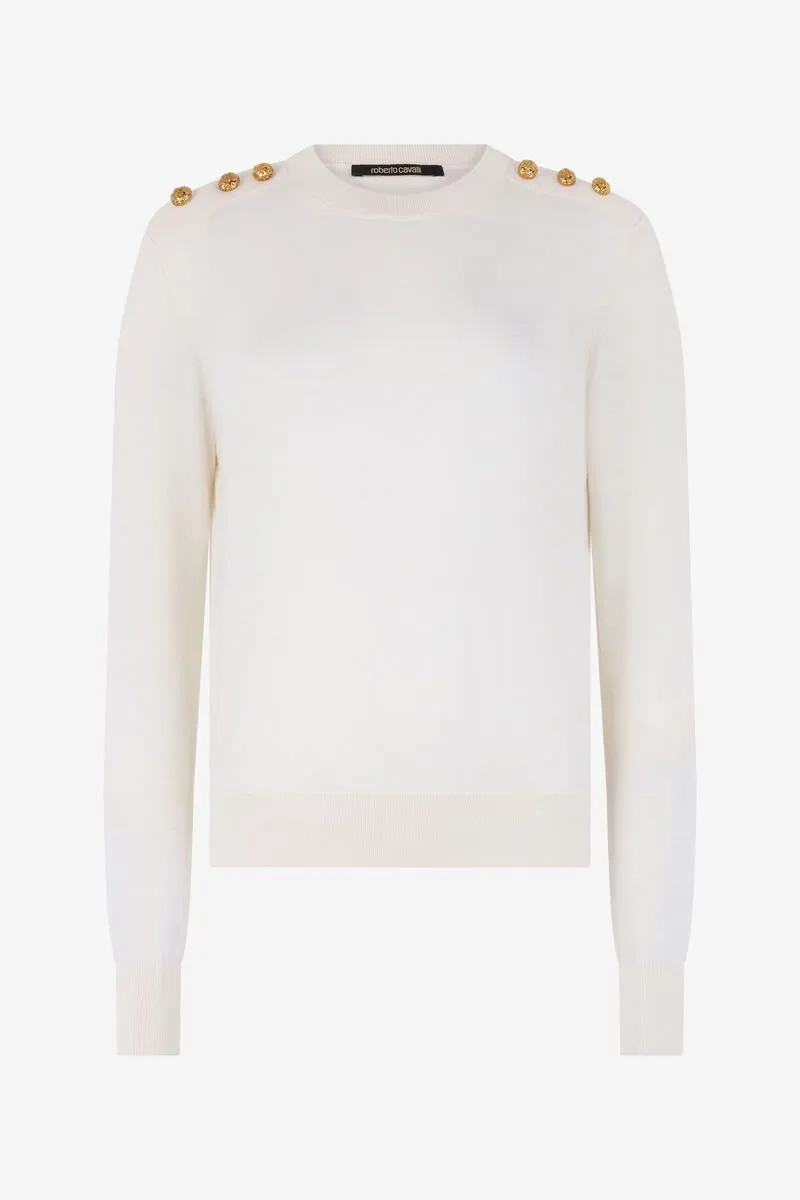 Roberto Cavalli Gold-Button Knitwear