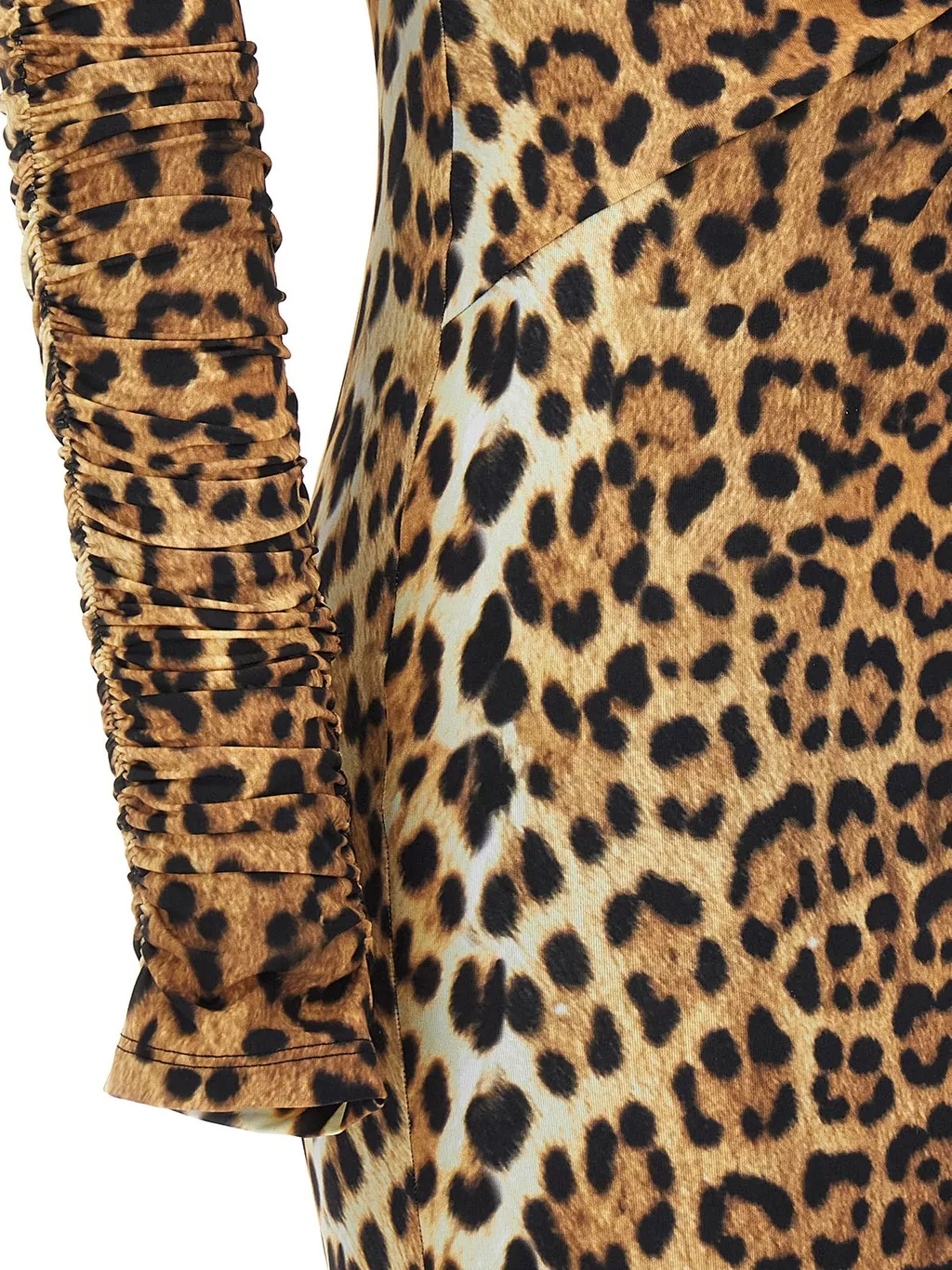 Roberto Cavalli Leopard-Printed Cut-Out Mini Dress