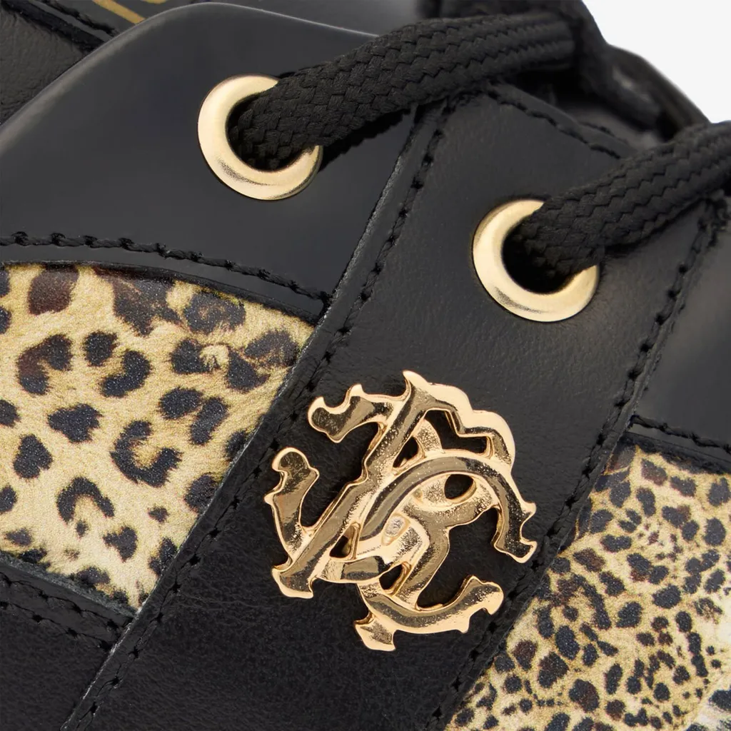 Roberto Cavalli Monogram Lace-Up Sneakers