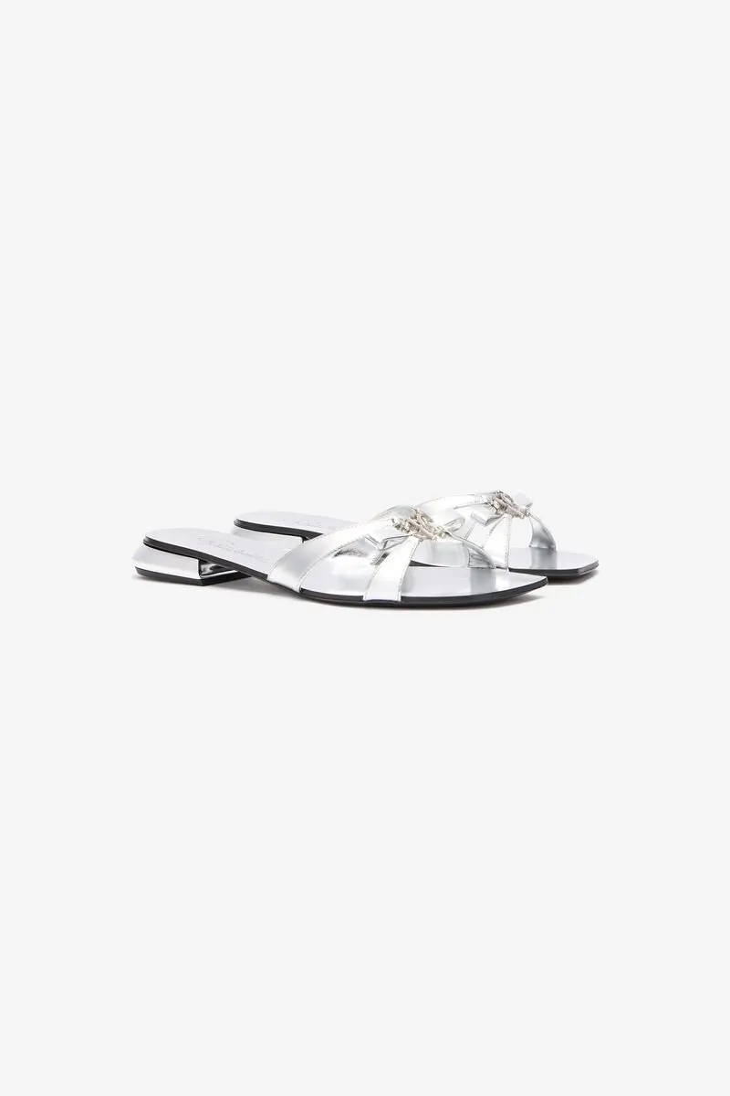 Roberto Cavalli Mirror Snake Slider Sandals