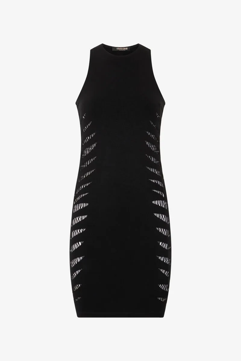 Roberto Cavalli Perforated Zebra Pattern Dress