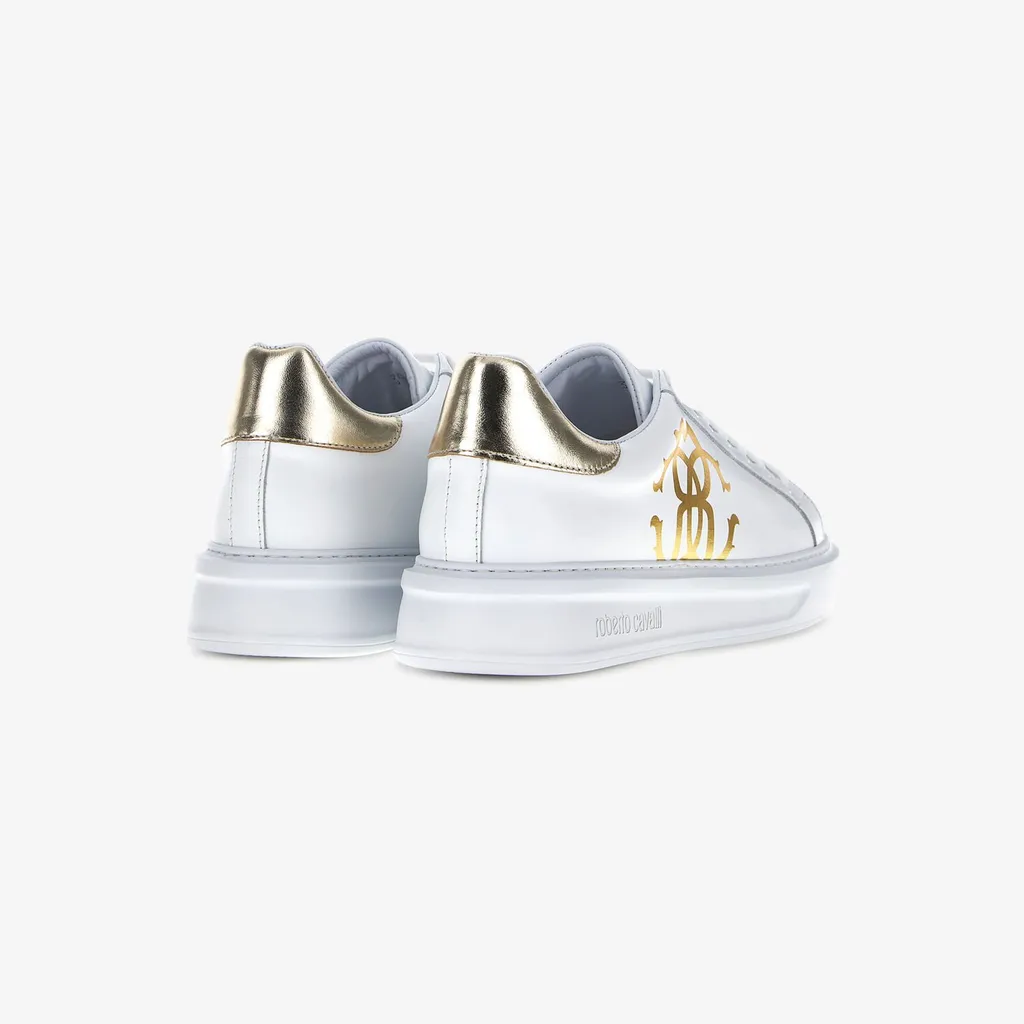 Roberto Cavalli Monogram Mirror Snake Sneakers