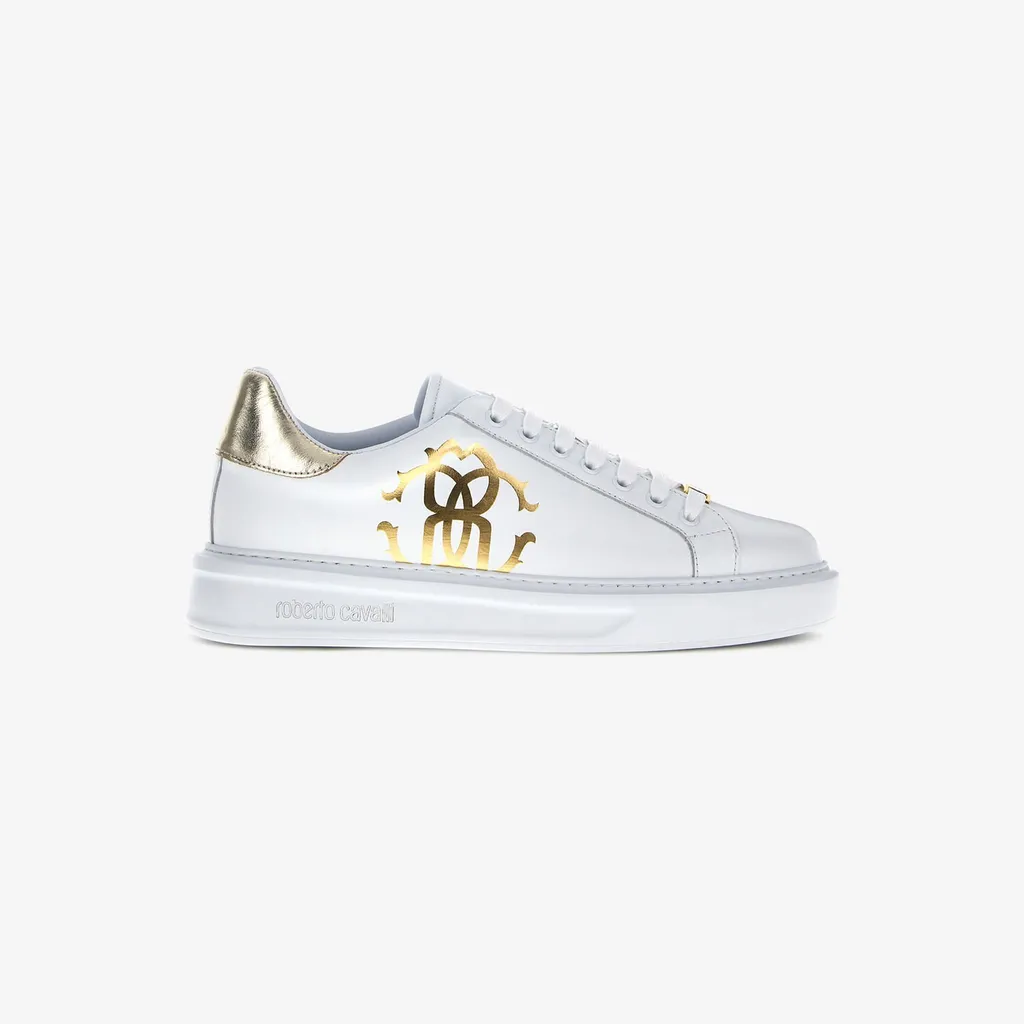 Roberto Cavalli Monogram Mirror Snake Sneakers
