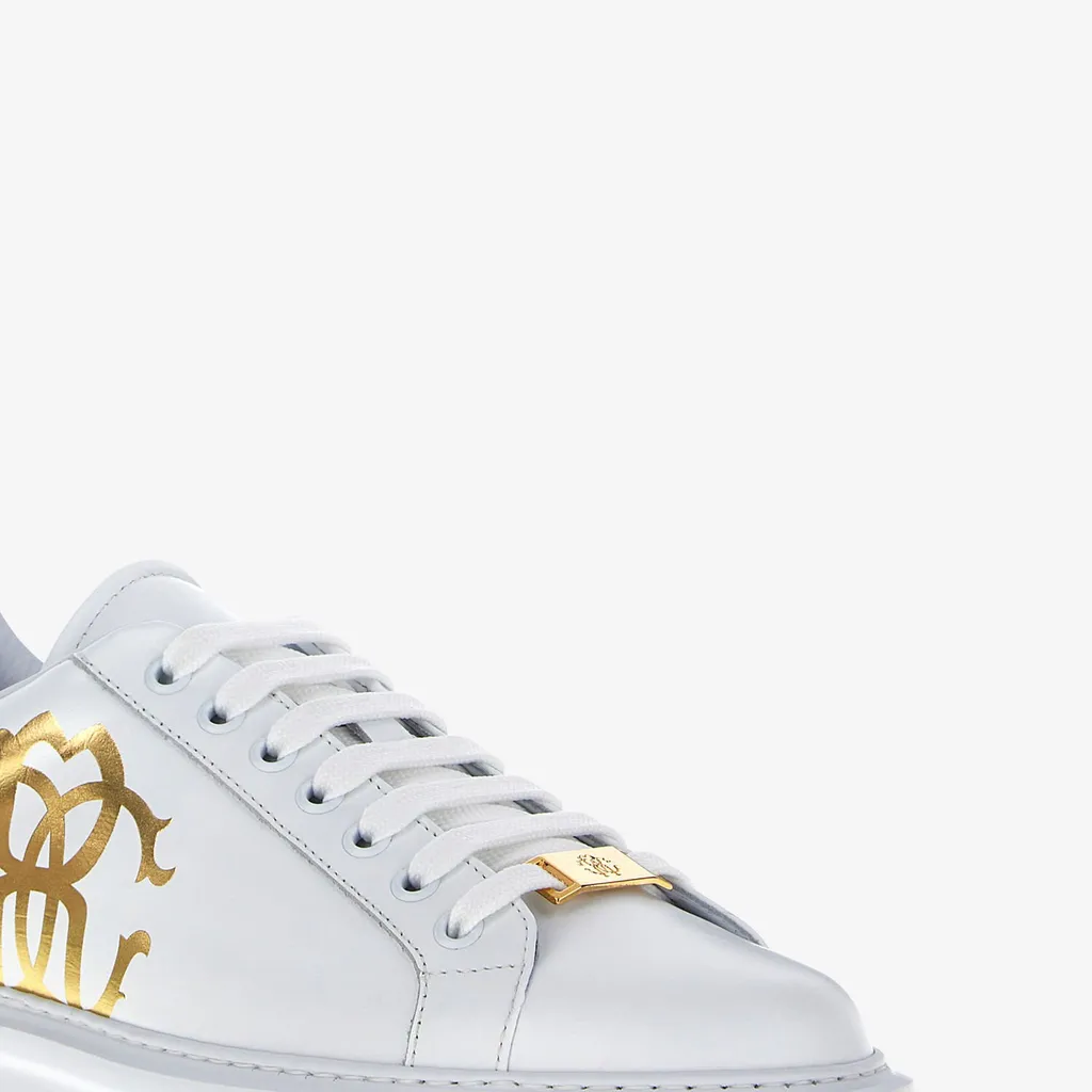 Roberto Cavalli Monogram Mirror Snake Sneakers