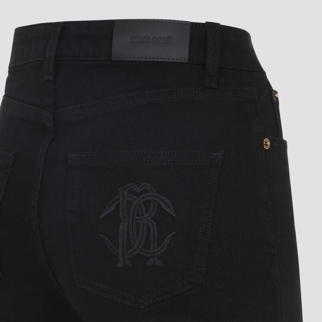 Roberto Cavalli Embroidered Flared Jeans
