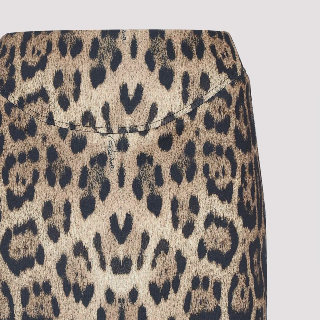 Roberto Cavalli Animal Print Midi Skirt