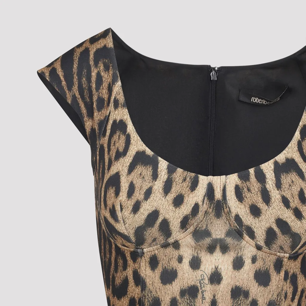 Roberto Cavalli Animal Print Midi Dress