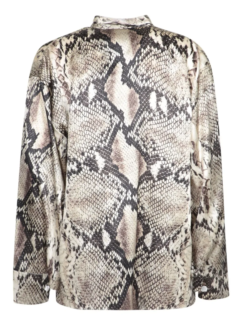 Roberto Cavalli Python Pattern Bow Collar Top