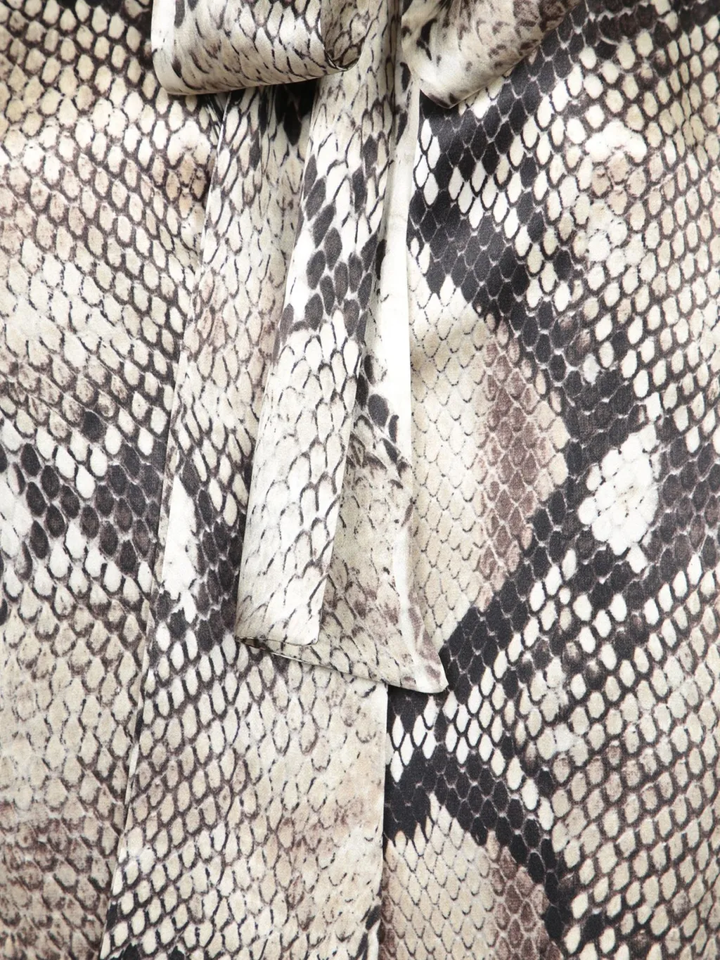 Roberto Cavalli Python Pattern Bow Collar Top