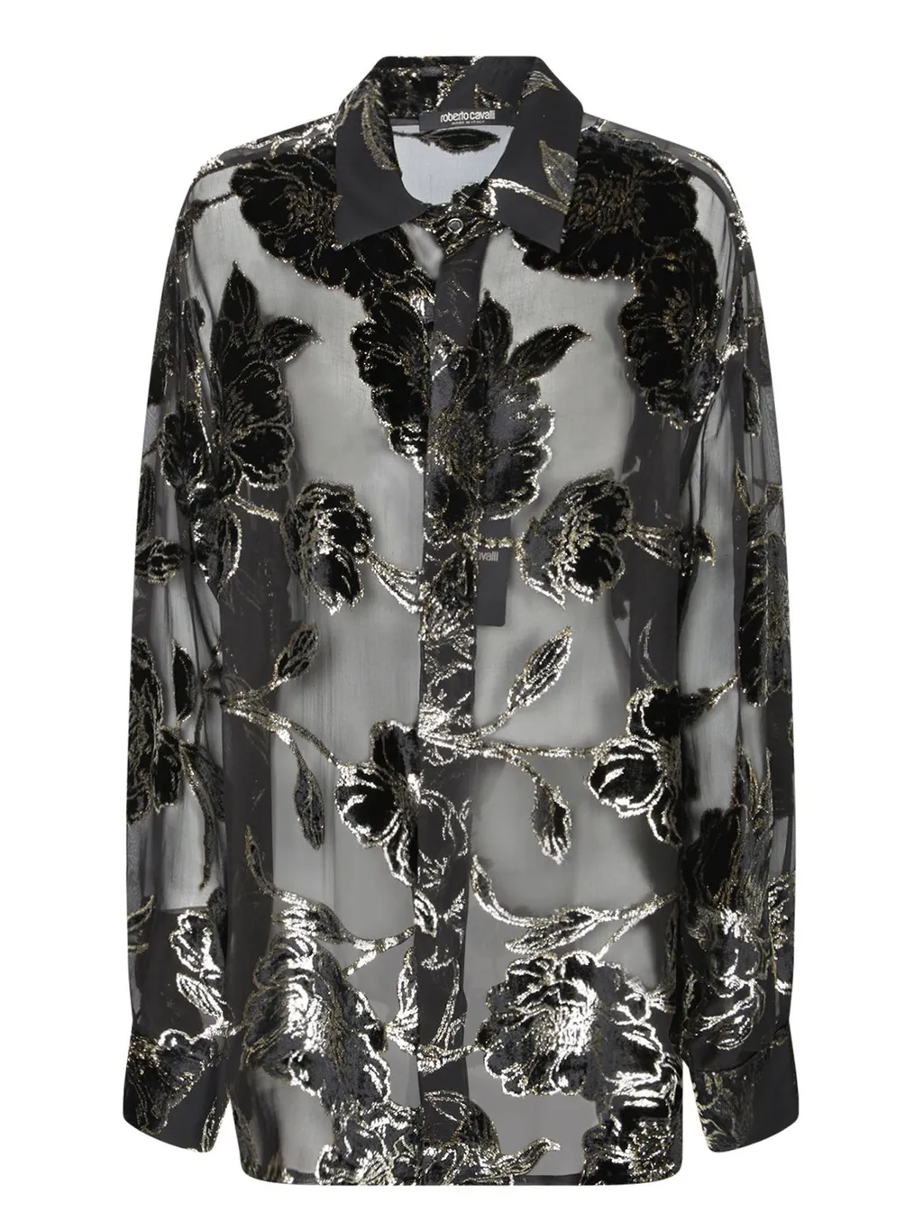 Roberto Cavalli Floral Sheer Top