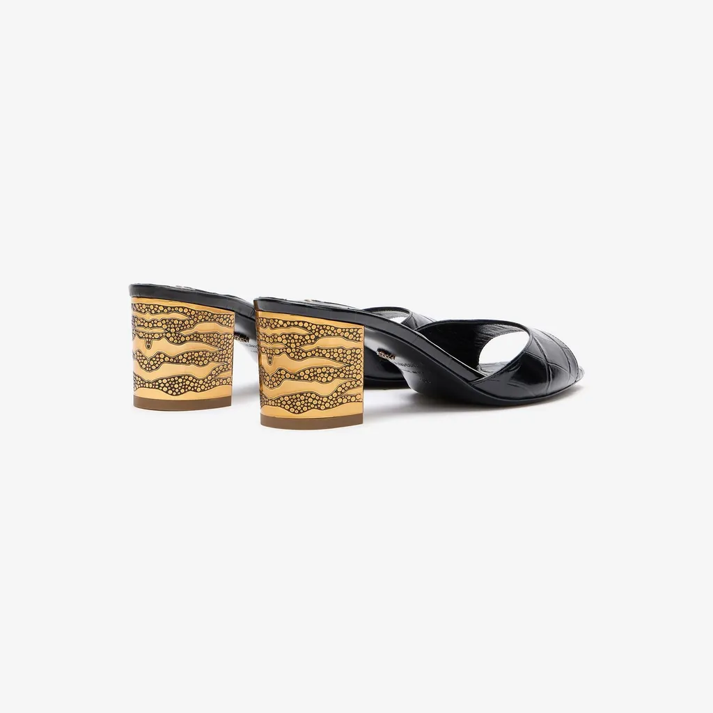 Roberto Cavalli Embossed Mules