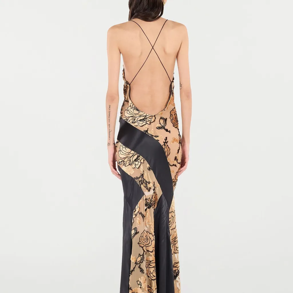 Roberto Cavalli Rose-Motif Slip Dress