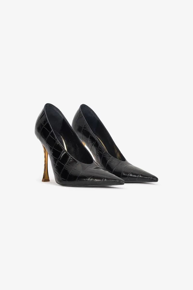 Roberto Cavalli Croc-Effect High Heel Pumps
