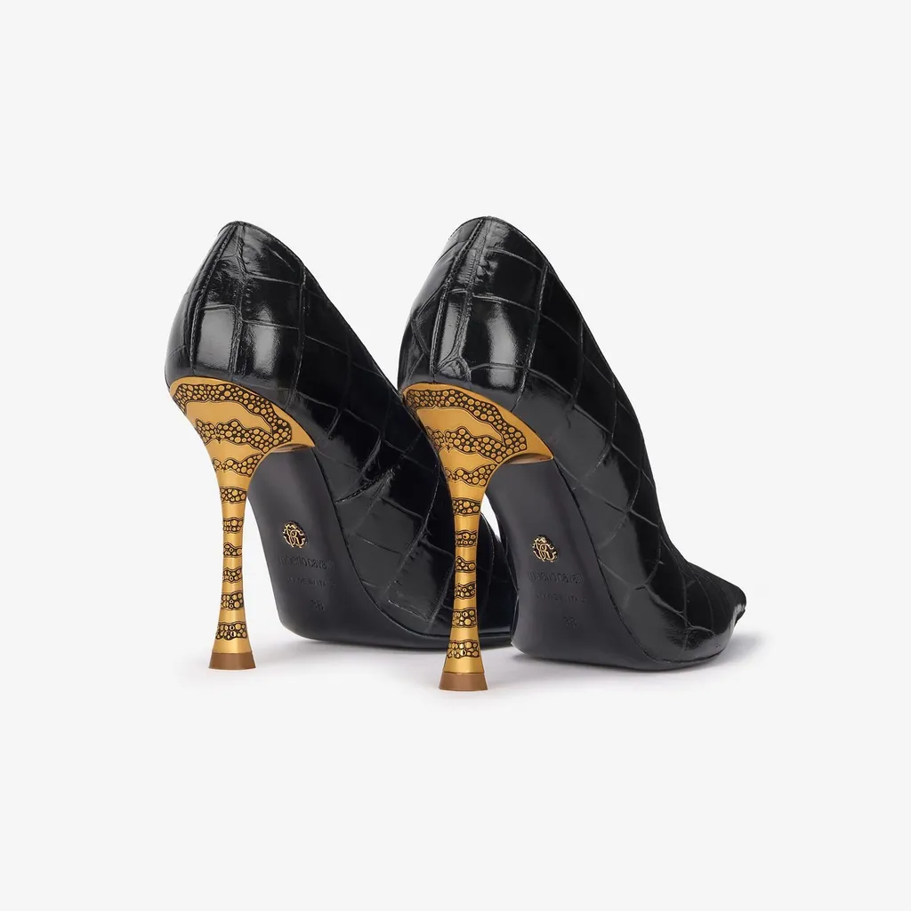 Roberto Cavalli Croc-Effect High Heel Pumps